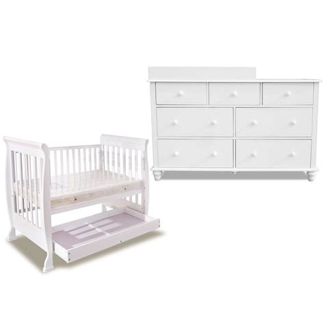 3-In-1 White Baby Cot & Baby Changing White Table Unit | Crazy Sales