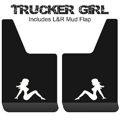 CHEVROLET SILVERADO HYBRID Truck Flap Mud Guards, Mud Flaps_TRUCKER GIRL_WHITE | eBay