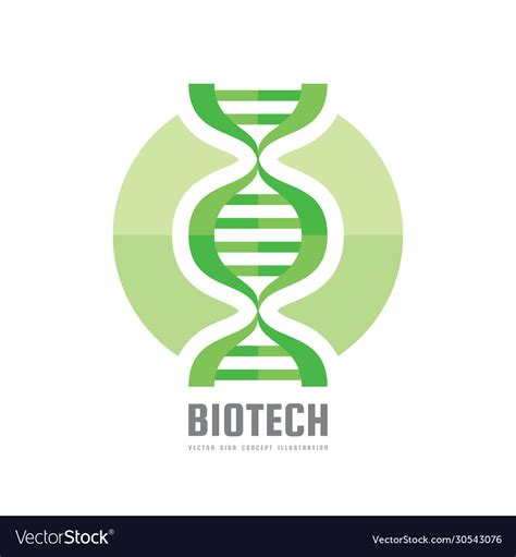 Dna biotechnology - logo template concept Vector Image