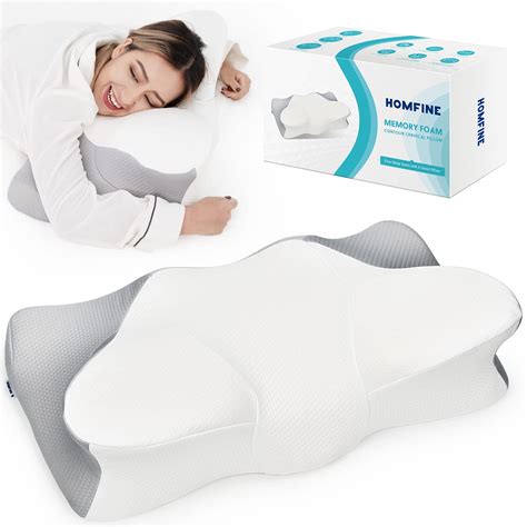 HOMFINE Cervical Memory Foam Pillow - Ergonomic Contour Pillow for Neck and Shoulder Pain ...