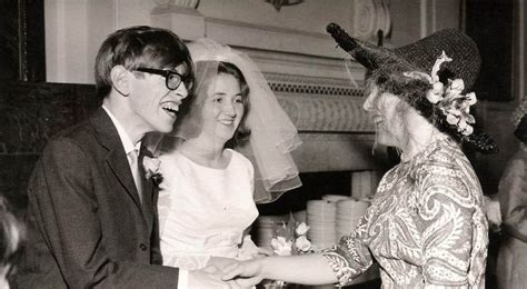 Stephen Hawking on his wedding day, 1965.