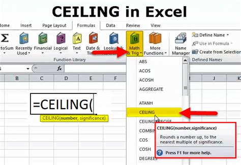 CEILING in Excel (Formula,Examples) | How to Use CEILING in Excel?