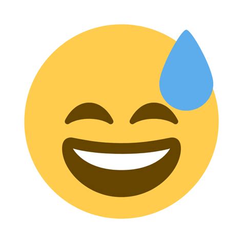 Grinning Face With Sweat Emoji - What Emoji 🧐