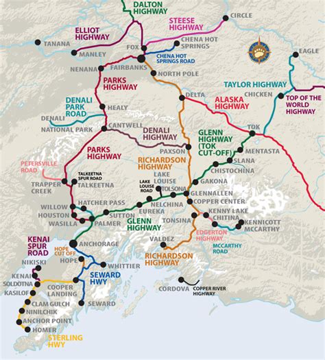 Maps of Alaska Roads By Bearfoot Guides: Map Of Alaska Mainland Road ...