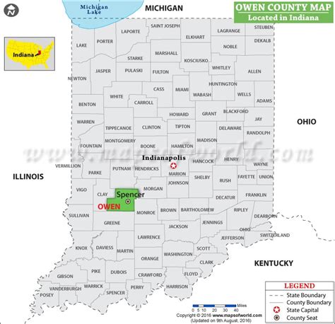 Owen County Map, Indiana