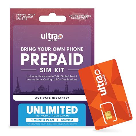 Ultra Mobile 1-Month Unlimited Prepaid SIM Card Orange UM001090 - Best Buy