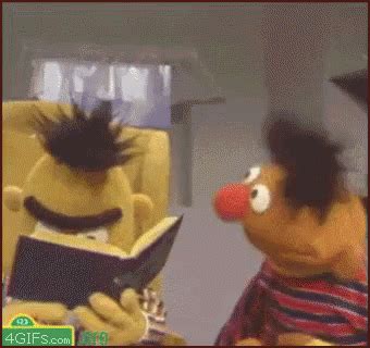 Bert And Ernie Reading GIF - Sesamestreet Books Scared - Discover & Share GIFs