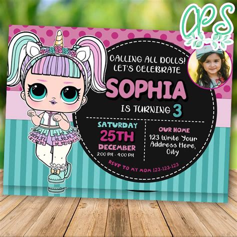 Editable LOL Surprise Dolls Invitations With Photo DIY ...