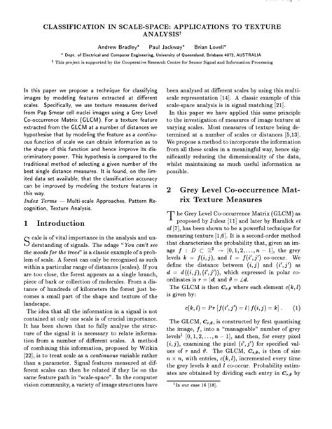 (PDF) Classification In Scale-Space: Applications To Texture