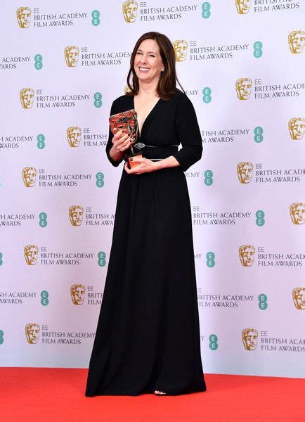 Kathleen Kennedy with the Fellowship Bafta Award in the Winners Room during the EE British ...