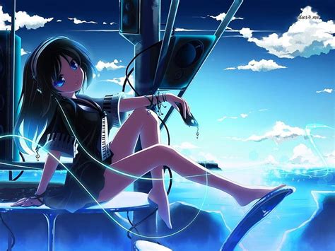 Anime Dj Girl Listening To Music Blue Eyed 194969.6 HD wallpaper | Pxfuel