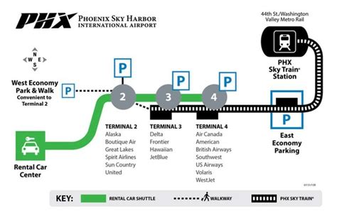 Terminal 4 at Phoenix Airport map - Sky Harbor Airport PHX Arizona