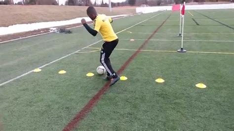 Soccer Drill: Cone drills to improve ball control and dribbling technique - YouTube