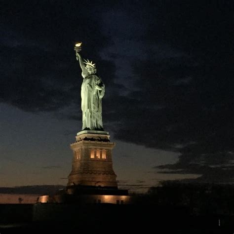 The statue at night | Statue, Statue of liberty, Landmarks