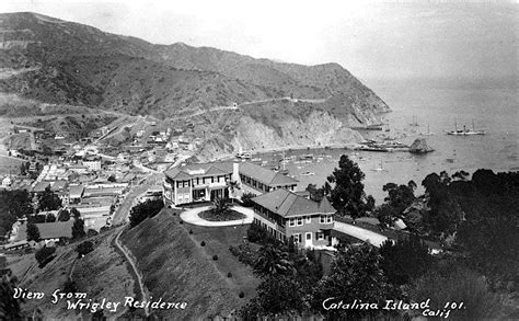 Wrigley mansion overlooking the resort town of Avalon on Santa Catalina Island, California ...