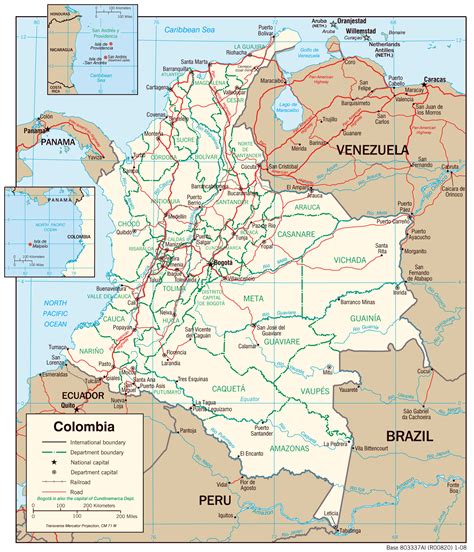 Colombian Major Cities Map