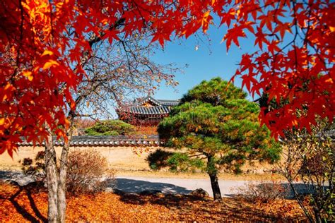 Andong Hahoe Folk Village at Autumn in Andong, Korea Stock Photo ...