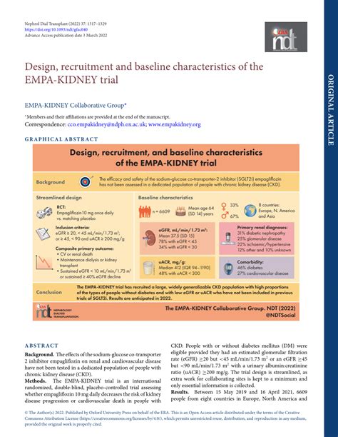 (PDF) Design, recruitment, and baseline characteristics of the EMPA-KIDNEY trial