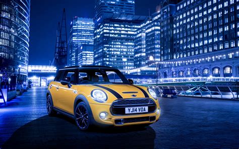 Wallpaper mini Cooper yellow lights - free pictures on Fonwall