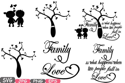 Tree Family Clipart Silhouette