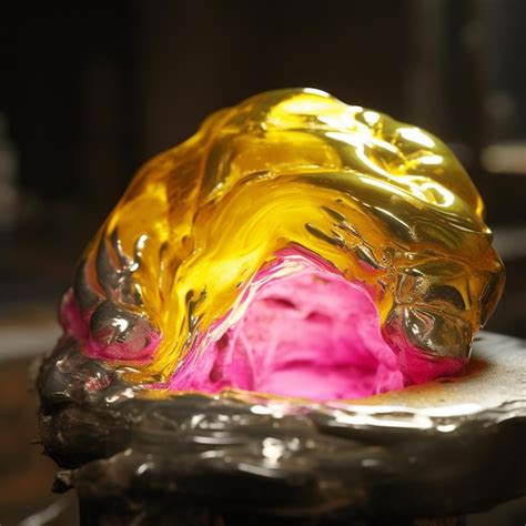 Premium AI Image | Molten metal yellow with pink around the edges