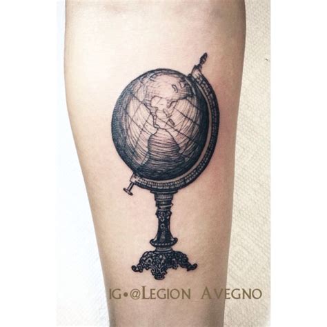 Small globe tattoo by Legion Avegno | Globe tattoos, World globe ...