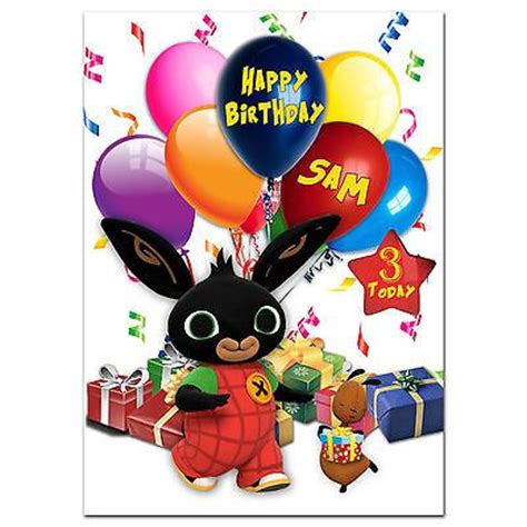 748; Large Personalised Birthday card; Bing Bunny; for any name age; to ...