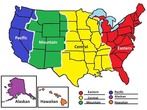 Map Of The United States Time Zones Printable