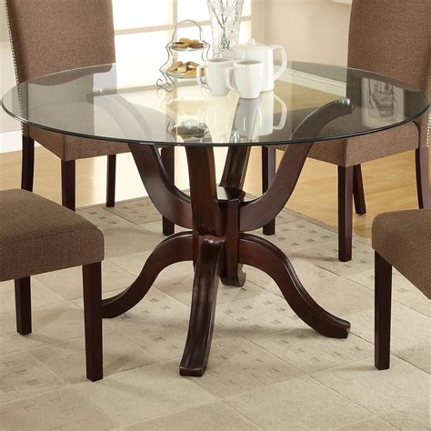 Round Glass Top Dining Table Wood Base Ideas On Foter | Free Download Nude Photo Gallery