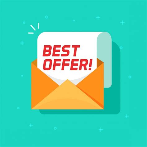 Premium Vector | Best offer sale marketing email message icon flat cartoon