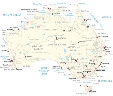 Australia Map – Cities and Roads | Facts | Tourist Places