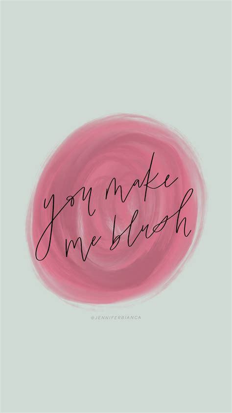 you make me blush / love friend greeting card / jenniferbianca.com | Hand lettering quotes ...