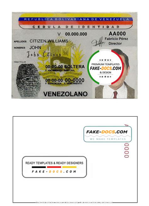 Venezuela id card psd template | Fake Docs