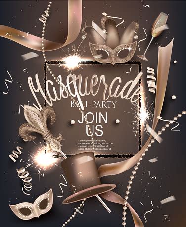 Masquerade Party Background With Deco Objects Vector Illustration Stock Illustration - Download ...