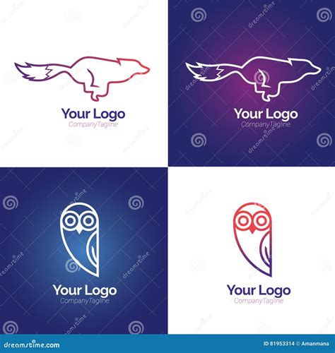 Line animal logo stock vector. Illustration of collection - 81953314