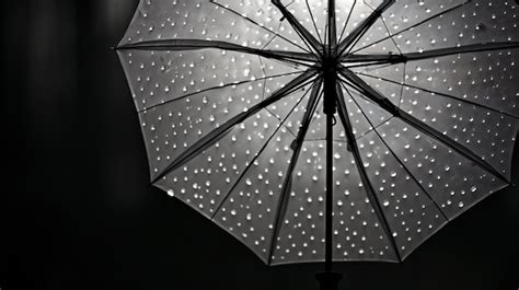 Premium AI Image | A black and white photo of an umbrella in the rain