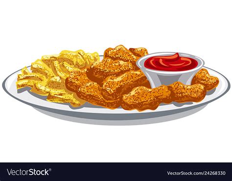 Fried chicken nuggets Royalty Free Vector Image