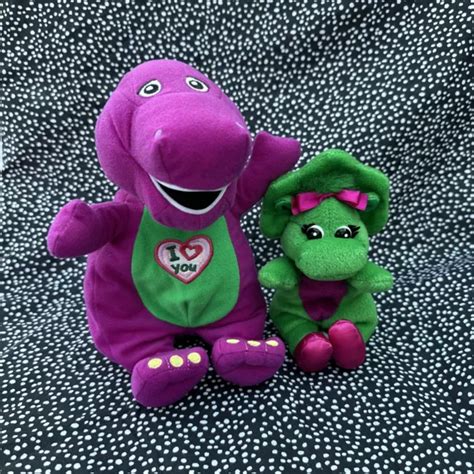 VINTAGE BARNEY THE Dinosaur Singing “I Love You” Soft Plush Toy & Baby Bop £18.99 - PicClick UK