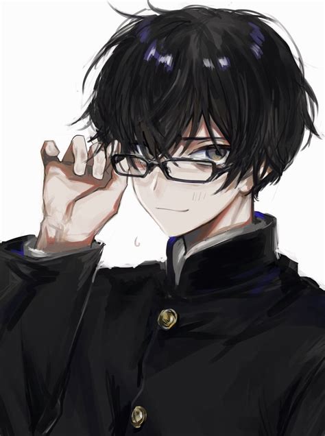 すえちー on Twitter | Black hair anime guy, Black haired anime boy, Anime ...