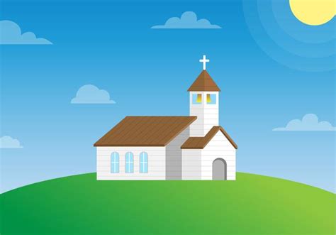 Country Church on a Hillside Vector 212425 Vector Art at Vecteezy