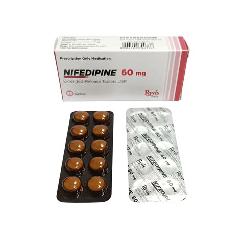 Nifedipine Extended Release Tablets USP 60 mg | Ryvis Pharma