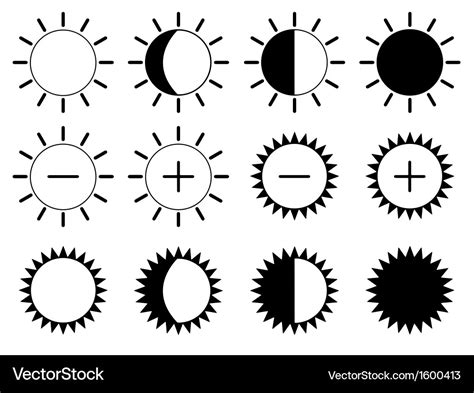 Brightness icons Royalty Free Vector Image - VectorStock