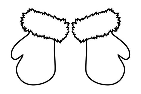 Mitten Clip Art Black And White