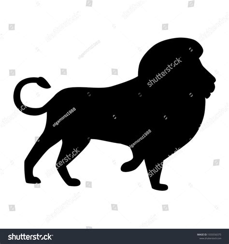 Silhouette Lion Large Mane Black Silhouette Stock Vector (Royalty Free) 1555556375 | Shutterstock