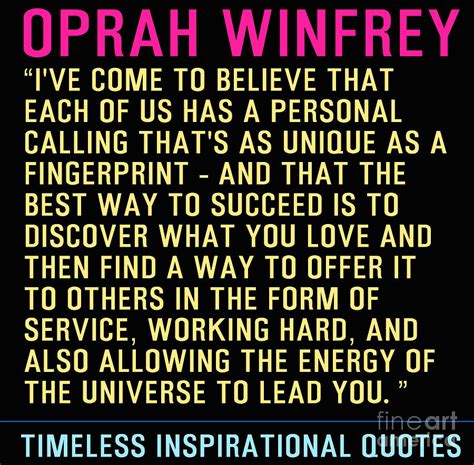 Timeless Inspirational Quotes - OPRAH WINFREY Painting by Celestial Images