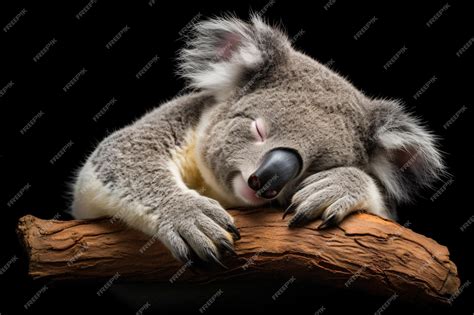 Premium AI Image | a koala bear sleeping on a tree branch