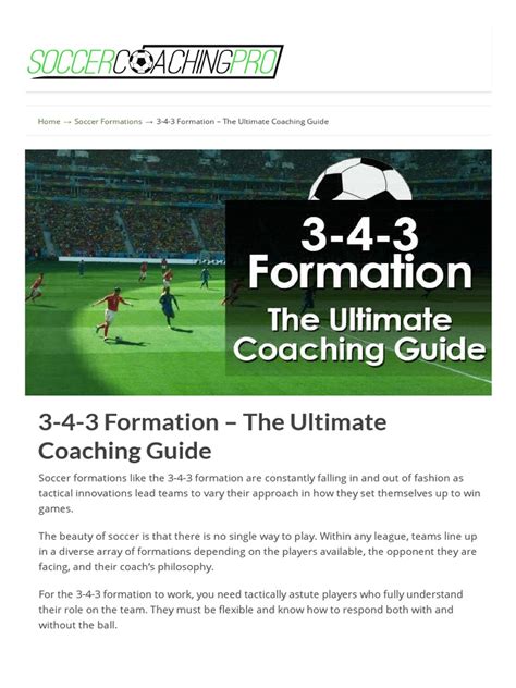 3-4-3 Formation - The Ultimate Coaching Guide PDF | PDF | Defender (Association Football ...