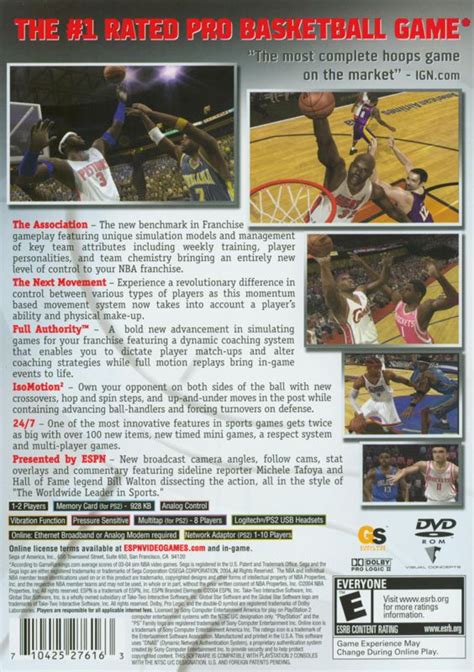 ESPN NBA 2K5 (2004) PlayStation 2 box cover art - MobyGames