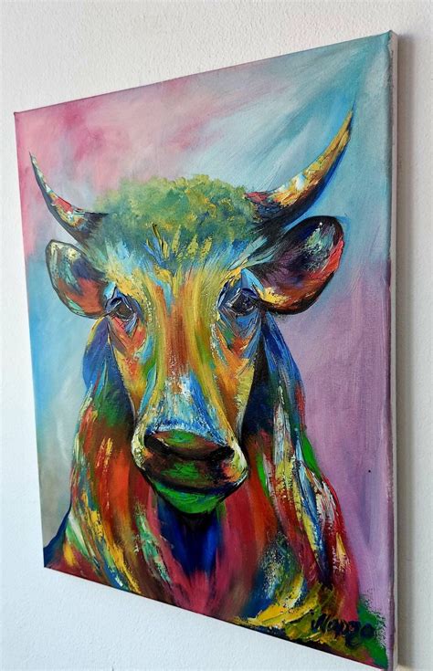 Taurus Painting Zodiac Art Taurus Art Oil Painting | Etsy