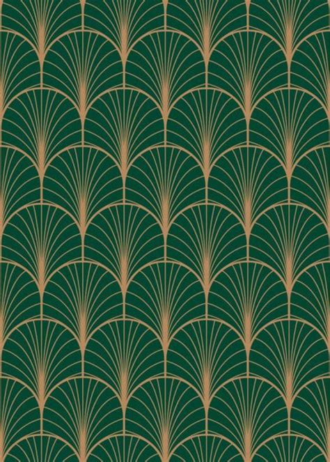 Green Gold Fans Curtain Panel Art Deco Window Curtains | Etsy in 2021 | Art deco wallpaper ...